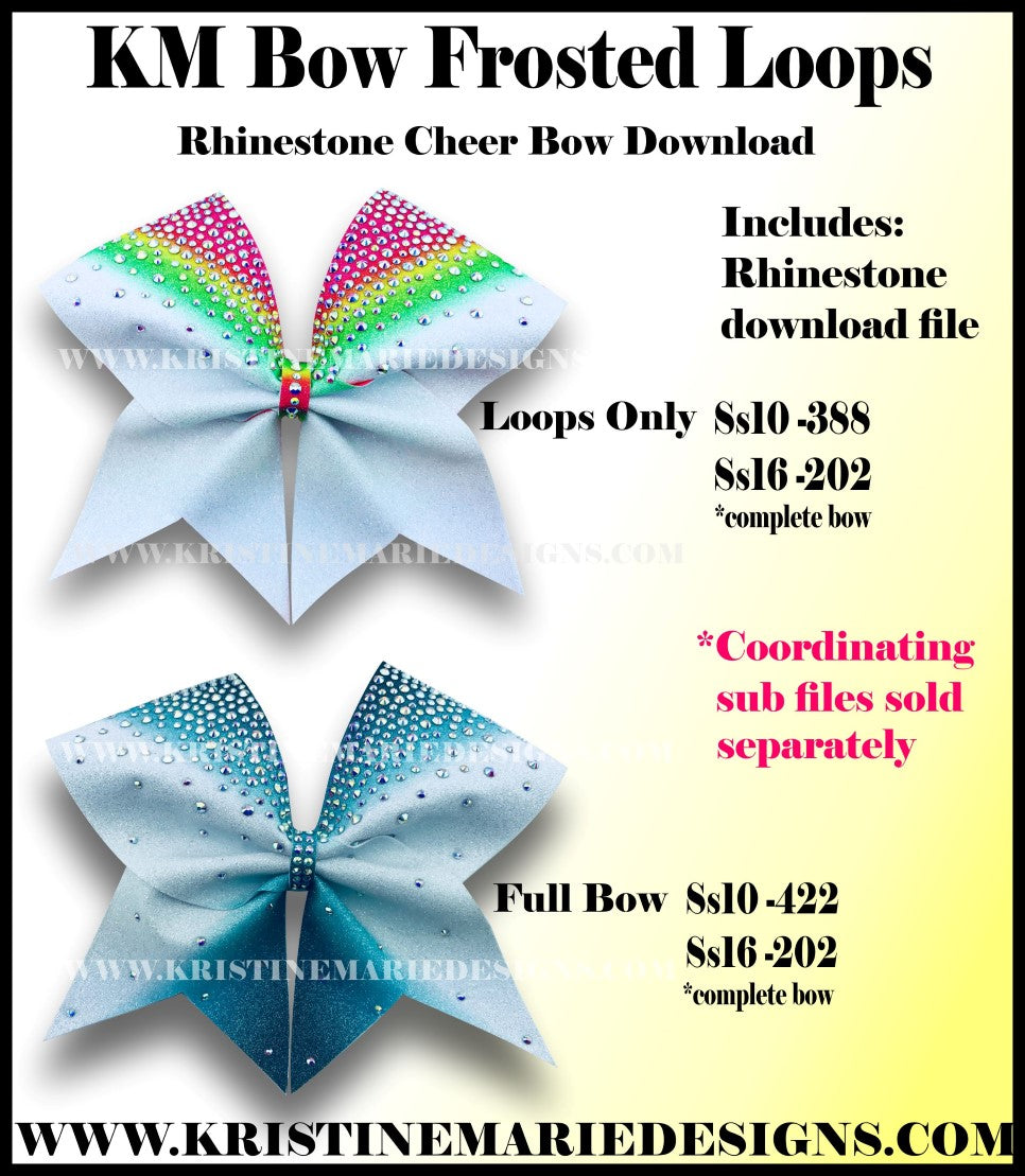 Rhinestone Cheer Bow Template Design Bundle
