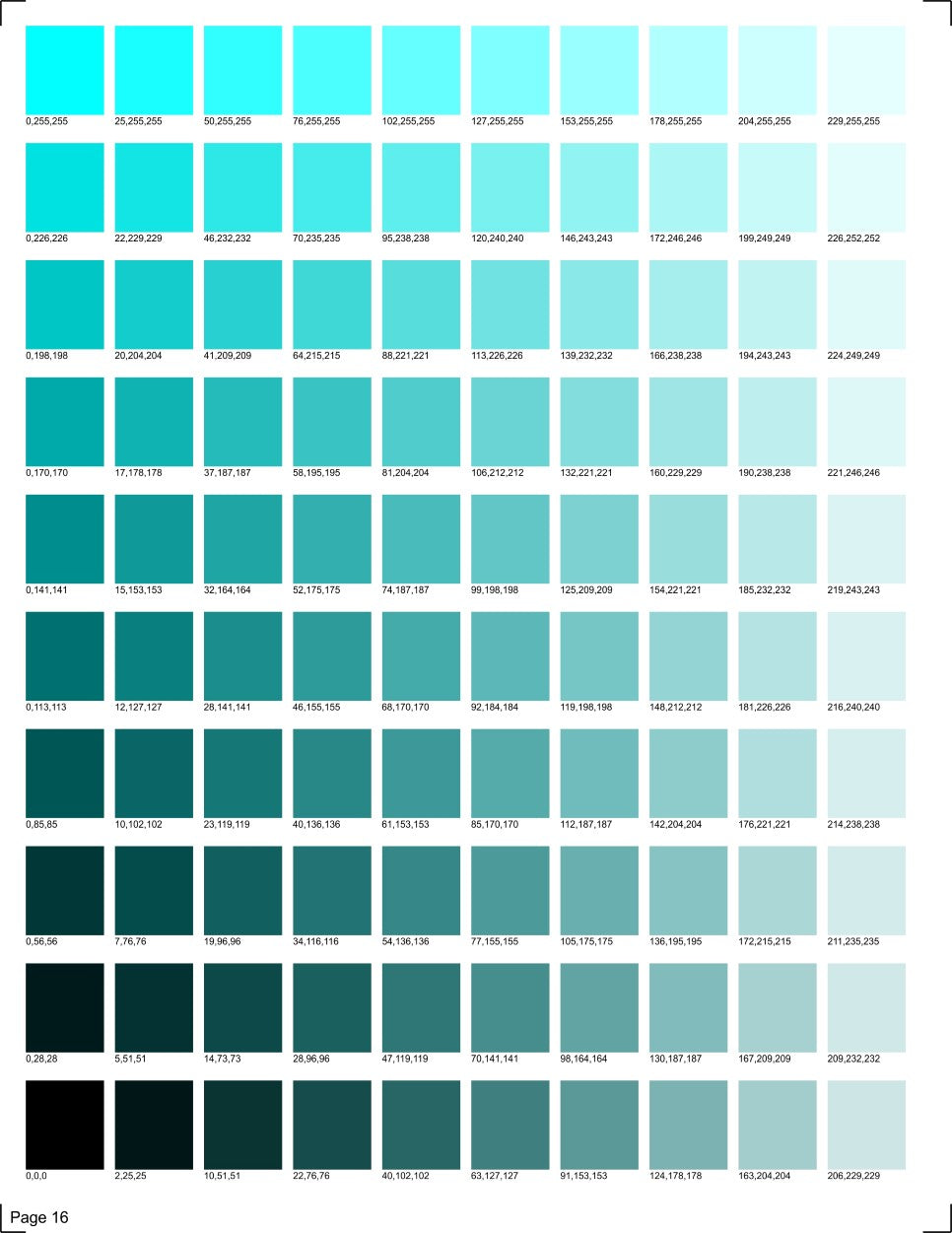 KM Designs RGB Color Chart – Kristine Marie Designs